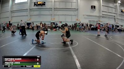 140 lbs Round 2 (8 Team) - Preston Jaros, Lake WC vs Matthew Kaiser, Full Circle