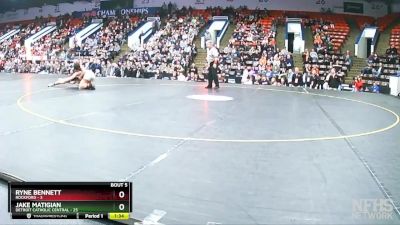 150 lbs Semifinals (8 Team) - Jake Matigian, Detroit Catholic Central vs Ryne Bennett, Rockford