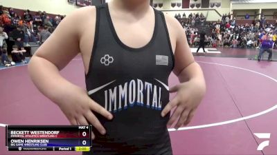 14U-8 lbs Round 1 - Beckett Westendorf, Immortal Athletics Wrestling C vs Owen Henriksen, Big Game Wrestling Club