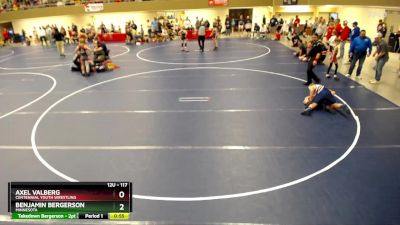 117 lbs Cons. Round 2 - Benjamin Bergerson, Minnesota vs Axel Valberg, Centennial Youth Wrestling