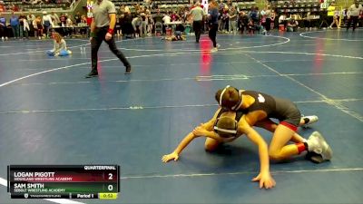 75 lbs Quarterfinal - Logan Pigott, Siouxland Wrestling Academy vs Sam Smith, Sebolt Wrestling Academy