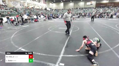 62 lbs Quarterfinal - William Villa Jr, Gladiator Wrestling vs Liam Baker, Savage House WC