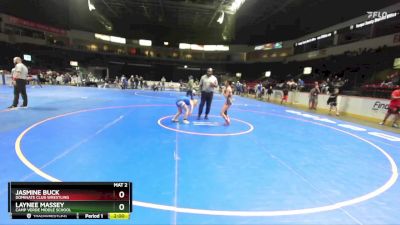 93 lbs Semifinal - Jasmine Buck, Dominate Club Wrestling vs Laynee Massey, Camp Verde Middle School