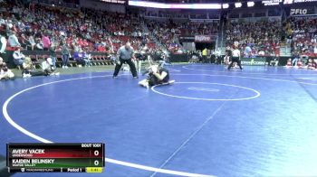 1A-106 lbs Champ. Round 1 - Kaiden Belinsky, Wapsie Valley vs Avery Vacek, Underwood