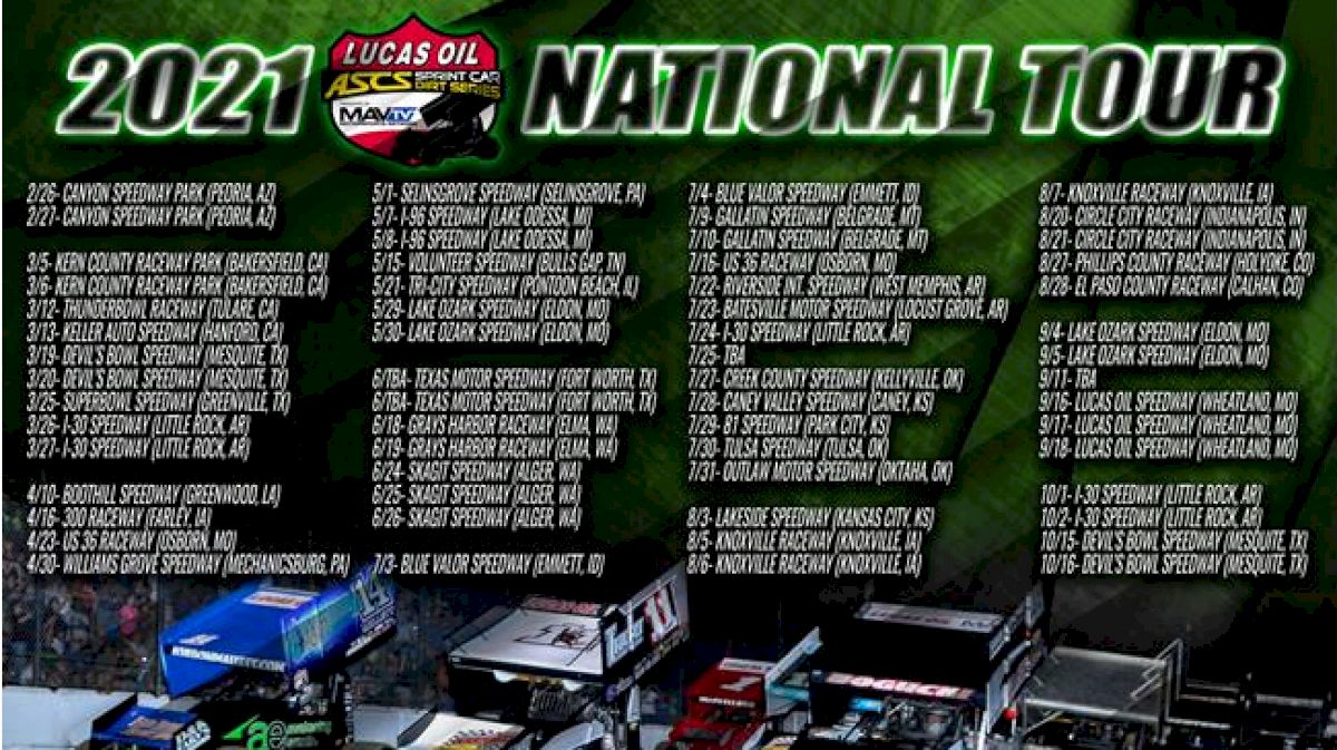 61-Race ASCS Scheduled Announced for 2021