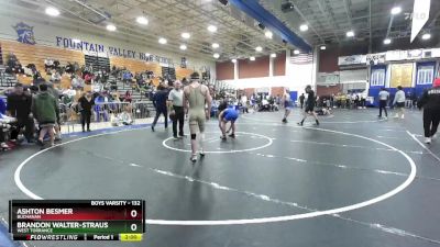 132 lbs Quarterfinal - Ashton Besmer, Buchanan vs Brandon Walter-Strauss, West Torrance