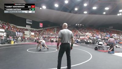 138 lbs 3rd Place Match - Haegen Hartman, Holcomb HS vs Sammy Hershberger, Buhler HS