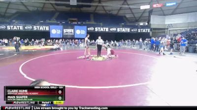 135 lbs Round 5 - Claire Hume, Whatcom Wrestling Academy vs Madi Shafer, Outlaw Wrestling Club