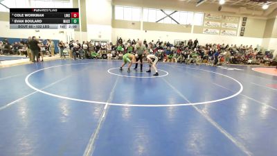 132 lbs Semifinal - Cole Workman, Lincoln Academy vs Evan Boulard, Massabesic