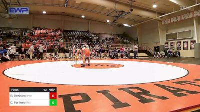 165 lbs Final - Brady Benham, Sperry High School vs Chandler Fortney, Bristow High School