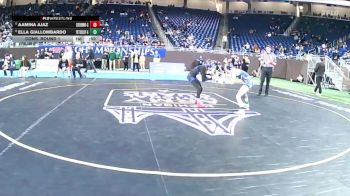 Girls-100 lbs Cons. Round 1 - Aamina Ajaz, Utica Eisenhower (Girls) vs Ella Giallombardo, Petoskey (Girls)