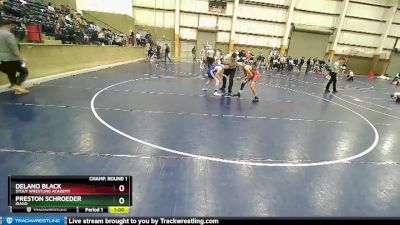 130 lbs Champ. Round 1 - Delano Black, Stout Wrestling Academy vs Preston Schroeder, Idaho