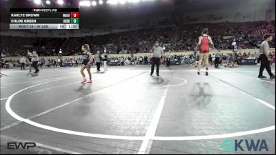 97 lbs Quarterfinal - Karlye Brown, Wagoner Takedown Club vs Chloe Green, Hurricane Wrestling Academy