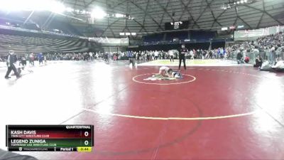 59 lbs Quarterfinal - Kash Davis, Twin City Wrestling Club vs Legend Zuniga, Toppenish USA Wrestling Club