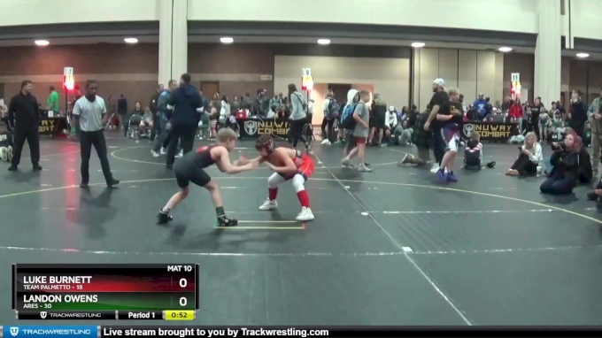 82 lbs Semis (4 Team) - Luke Burnett, Team Palmetto vs Landon Owens, Ares