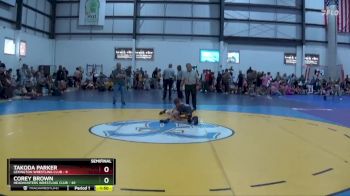 100 lbs Semis (4 Team) - Corey Brown, HEADHUNTERS WRESTLING CLUB vs Takoda Parker, LEXINGTON WRESTLING CLUB