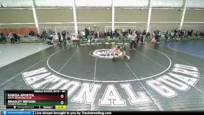 80 lbs Quarterfinal - Bradley Bryson, Cowboy Mat Club vs Kaikoa Apostol, Socal Grappling Club