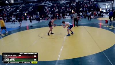 150 lbs Cons. Semi - Kade Abbey, Kearney Matcats vs Brogan Trollope, Pikes Peak Warriors