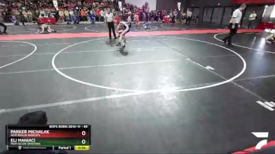 85 lbs Champ. Round 1 - Eli Maniaci, MGM Silver Spartans vs Parker Michalak, New Berlin Warcats