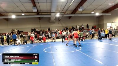 197 lbs Cons. Round 2 - Ryan Hirschkorn, Northern State vs Sage Harrison, Western Colorado University