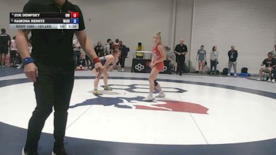 120 lbs Cons. Quarters - Zoe Dempsey, Izzy Style Wrestling vs Ramona Reinitz, Washington