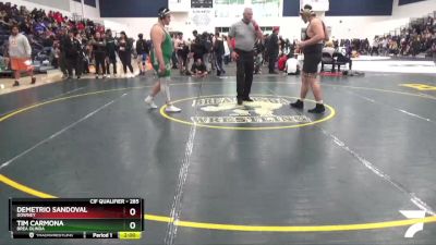 285 lbs Champ. Round 2 - Demetrio Sandoval, Downey vs Tim Carmona, Brea Olinda