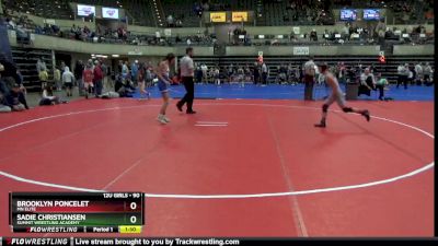 90 lbs Round 3 - Brooklyn Poncelet, Mn Elite vs Sadie Christiansen, Summit Wrestling Academy