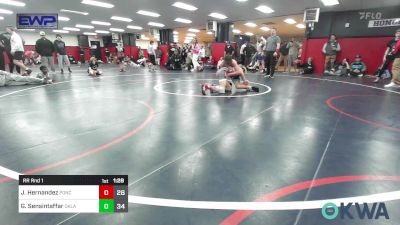 110 lbs Rr Rnd 1 - Jaxon Hernandez, Ponca City vs Griffin Sensintaffar, Oklahoma Elite 15u Orange