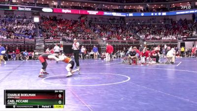 2A-106 lbs Champ. Round 2 - Charlie Boelman, North Polk vs Cael McCabe, Fairfield