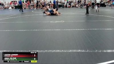 150 lbs Round 7 (8 Team) - Greg Milone, Savage WA Black vs Justin Lowery, Integrity