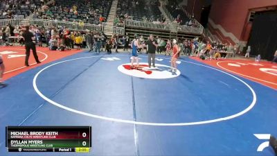 92 lbs Quarterfinal - Michael Brody Keith, Natrona Colts Wrestling Club vs Dyllan Myers, Thermopolis Wrestling Club