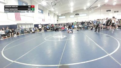 125 lbs Round Robin 1 - Carson Weiler, Indiana Outlaws White - HS vs Ezra Gowatski, Patriot USA Wrestling Club - HS