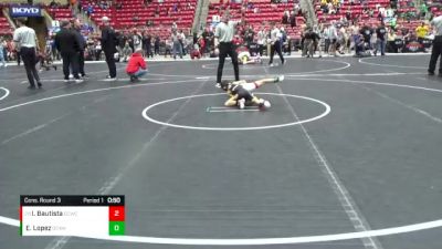 52 lbs Cons. Round 3 - Isaac Bautista, Garden City Wrestling Club vs Ethan Lopez, Dodge City Wrestling Academy