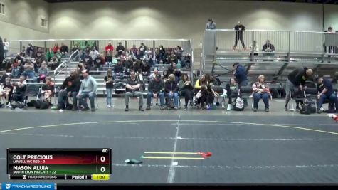 60 lbs Semis (4 Team) - Colt Precious, Lowell WC Red vs Mason Aluia, South Lyon Matcats