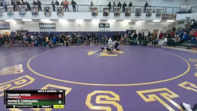 105 lbs Cons. Round 3 - Tanner Myers, Thermopolis vs Patrick Coronado, Worland Middle School