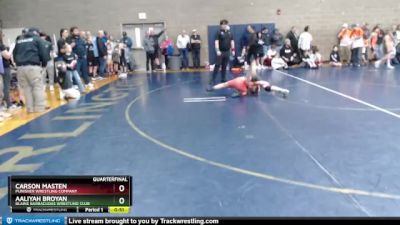 108 lbs Quarterfinal - Aaliyah Broyan, Blaine Barracudas Wrestling Club vs Carson Masten, Punisher Wrestling Company