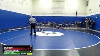 130 lbs Cons. Round 3 - GAVIN BEAN, Kodiak vs Lukas Villalpando, Palmer High School