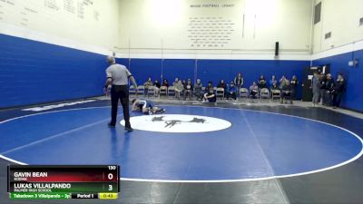 130 lbs Cons. Round 3 - GAVIN BEAN, Kodiak vs Lukas Villalpando, Palmer High School