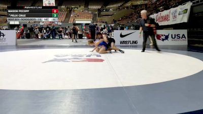 Schoolboys - 115 lbs 1st Place Match - Felix Cruz vs Mason Pecoff