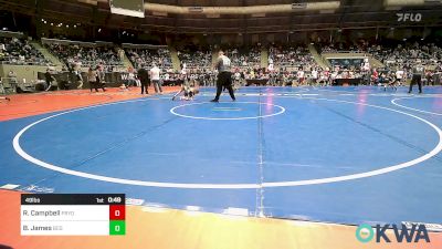 49 lbs Consi Of 16 #2 - Ryker Campbell, Pryor Tigers vs Baker James, Blaine County Grapplers