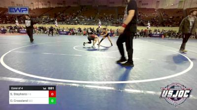 85 lbs Consi Of 4 - Sophia Stephens, F-5 Grappling vs Dylan Crossland, SEO Wrestling Club