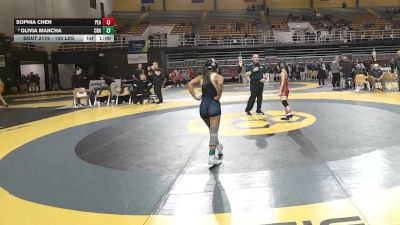 100 lbs 3rd Place - Sophia Chen, Phillips Exeter Academy vs Olivia Mancha, Choate Rosemary Hall