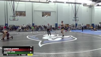 184 lbs Quarterfinal - Christos Avgeros, Roanoke College vs Hunter Lowe, Wilkes