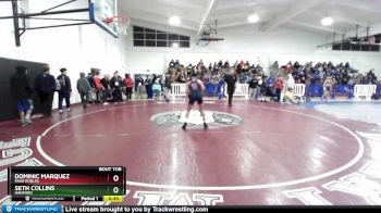 120 lbs Cons. Round 5 - Dominic Marquez, Paso Robles vs Seth Collins, Hanford