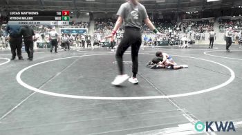 46 lbs Consi Of 8 #1 - Lucas Matthews, Tiger Trained Wrestling vs Kyson Miller, Wagoner Takedown Club