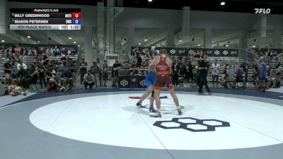 72 kg 5th Place Match - Billy Greenwood, Arkansas Regional Training Center vs Mason Petersen, UWC