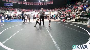40 lbs Quarterfinal - Kyson Miller, Wagoner Takedown Club vs Wellington Austin, Prairie Grove Youth Wrestling