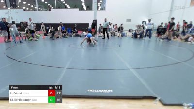 76 lbs Final - Luke Friend, Team Nauman Wrestling Club ES vs Max Bartlebaugh, Dueling Bandits