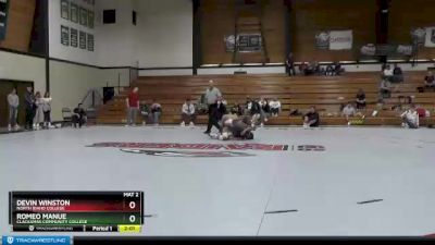 184 lbs 2nd Place Match - Devin Winston, North Idaho College vs Romeo Manue, Clackamas Community College