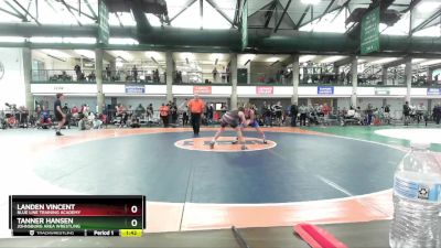 124-129 lbs Quarterfinal - Tanner Hansen, Johnsburg Area Wrestling vs Landen Vincent, Blue Line Training Academy